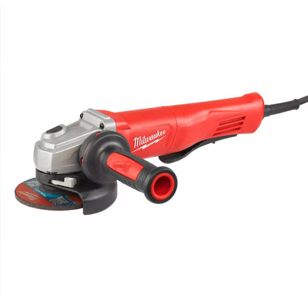 1250 W angle grinder with AVS and slim paddle switch