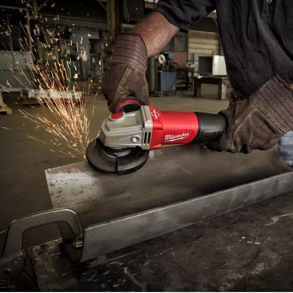 1250 W braking grinder with AVS and paddle switch